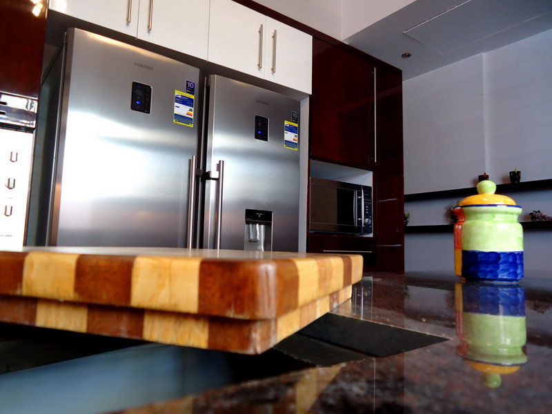 modern white and brown kitchen