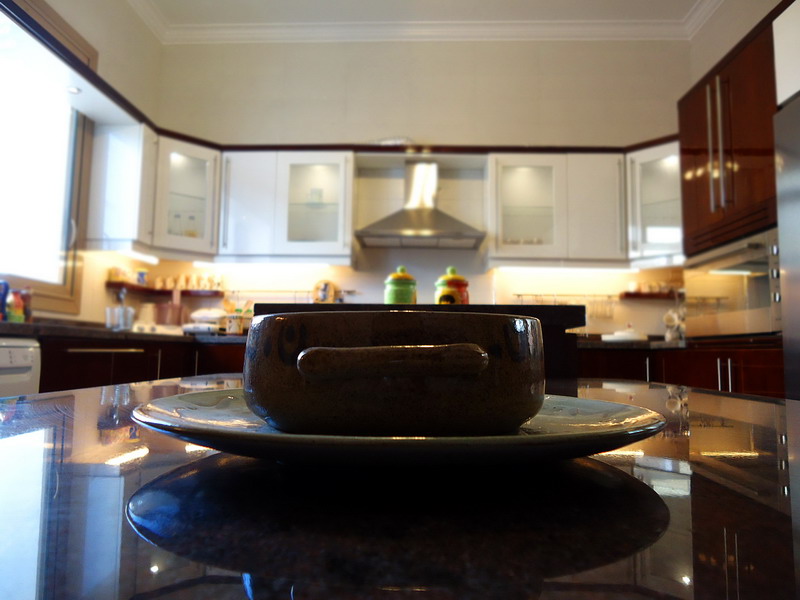 modern white and brown kitchen