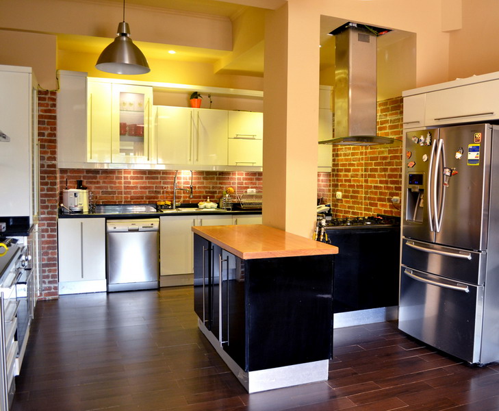 modern white and black kitchen