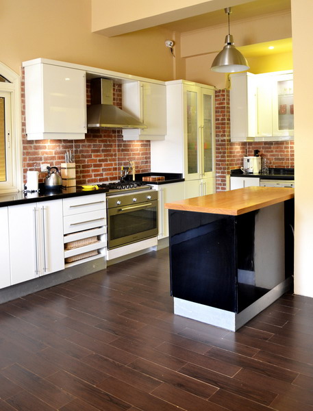 modern white and black American kitchen design