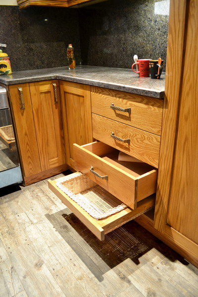 classic brown oak kitchen drawer unit