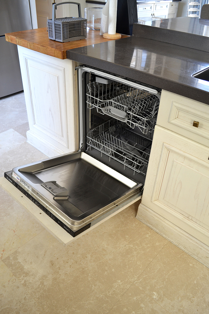 classic white kitchen with built-in dish washer