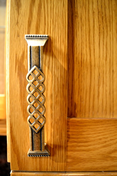 classic brown oak kitchen unit knob