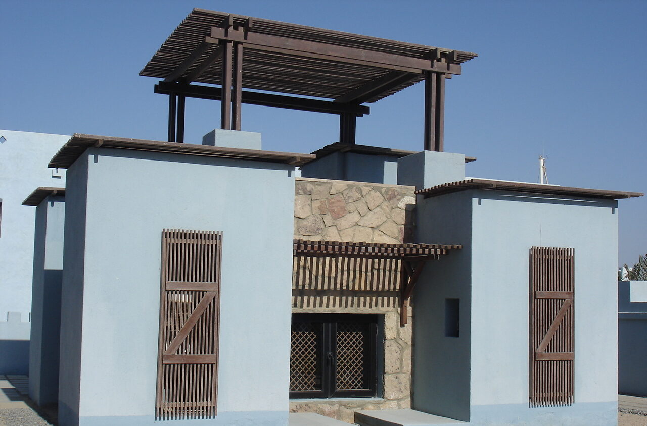 Diving hotel port ghalib pergola wooden cladding