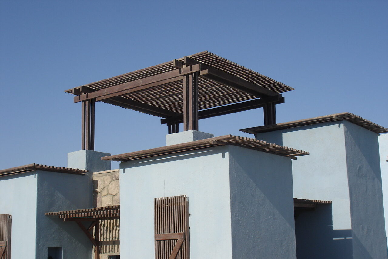 Diving hotel port ghalib pergola wooden cladding