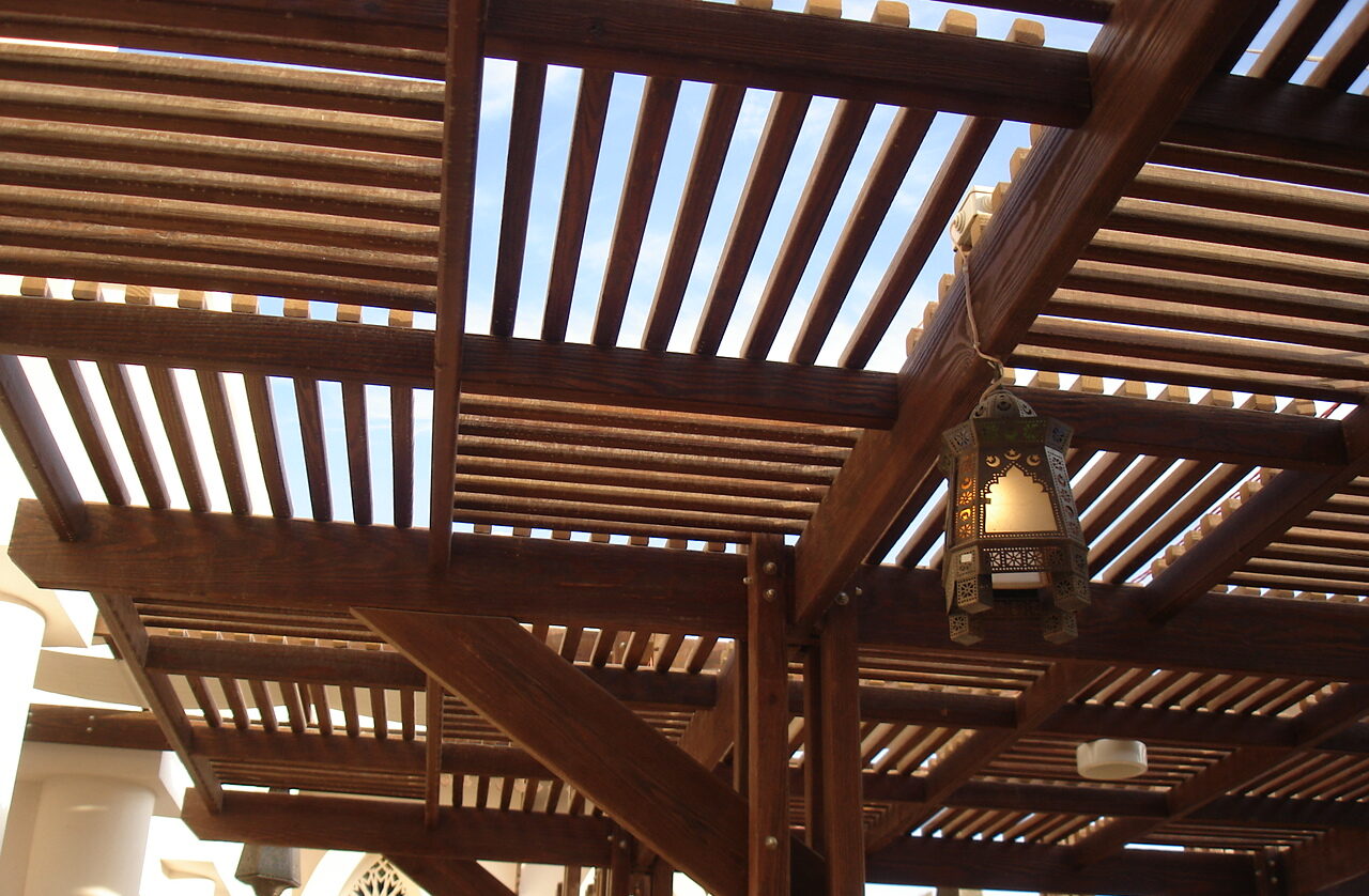 Casbah restaurant wooden pergola