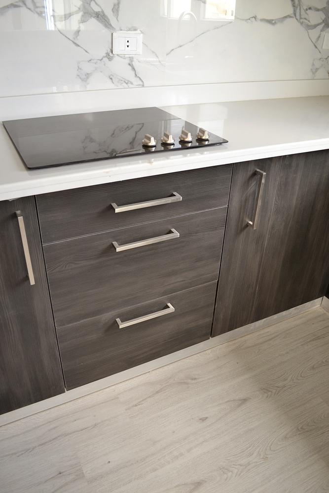 Melamine gray kitchen