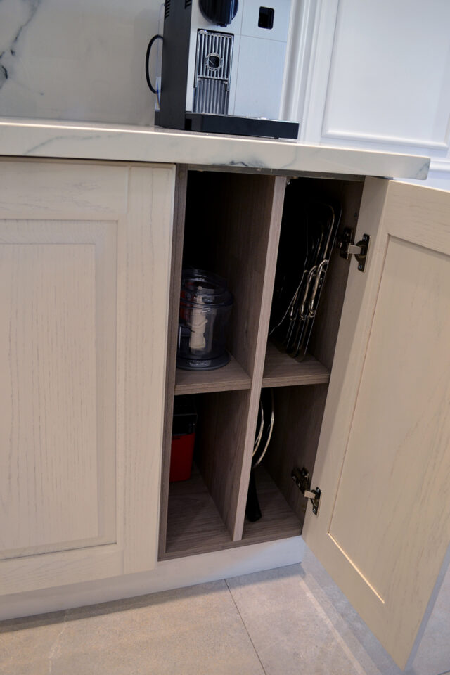 small oak white kitchen cabinet with melamine inside
